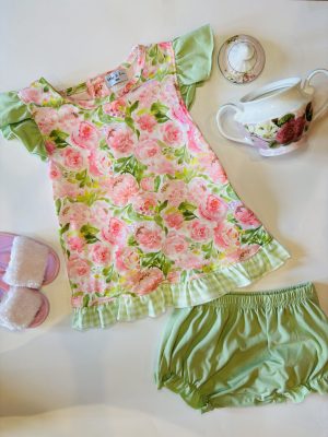 Floral Green & Pink Baby Girl Set