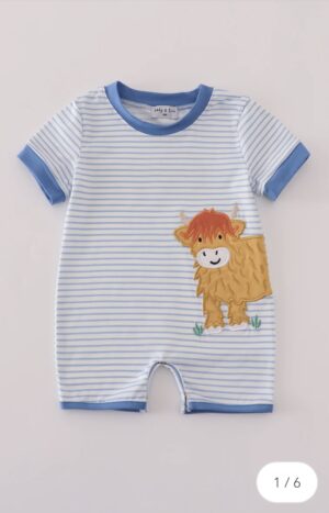 Boy Buffalo Applique Romper
