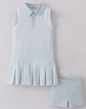 Active Blue gingham dress w/ shorts